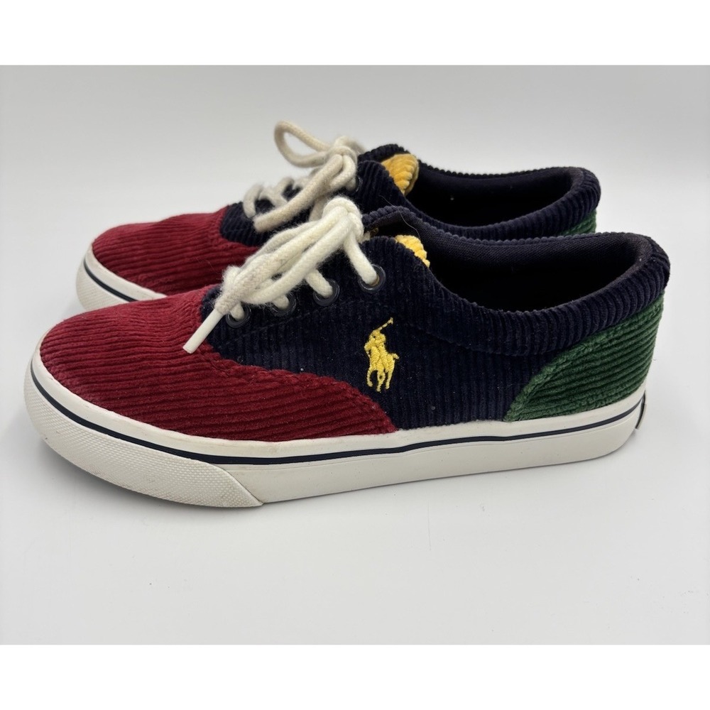 Polo Ralph Lauren Keaton Boys Youth Casual Shoes Corduroy Size 13 Colorblock